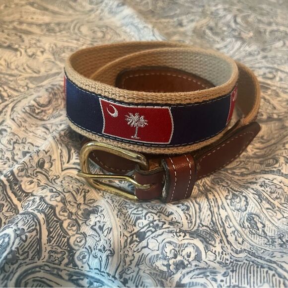 Palmetto Moon South Carolina State Flag Design Mens Belt - Picture 3 of 5